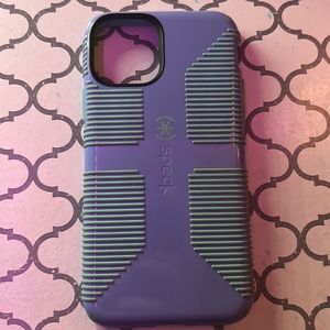 iphone xs teal and purple phone case.